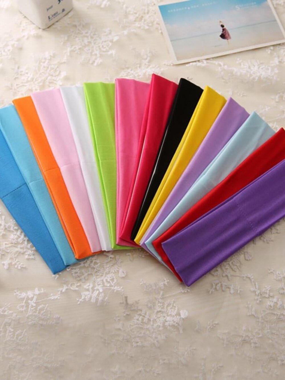 14pcs Mixed Colors Yoga Sports Headbands for Women - Soft Elastic Stretch Girls - Picture 2 of 5